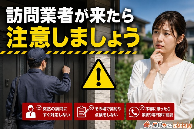 悪徳業者が来たら注意しましょうという画像