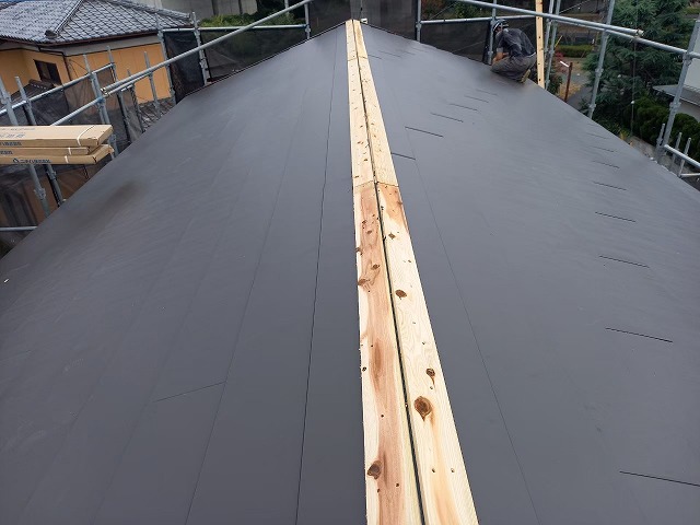 貫板取り付け後の屋根
