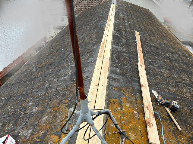 スレート屋根の貫板お取替え後