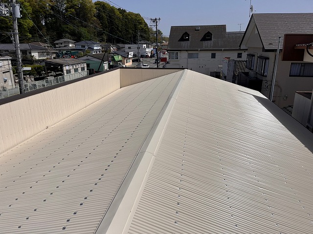 葺き替えたガルバリウム鋼板製の波板屋根